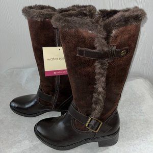 Naturalizer Brown Maddox Faux Leather Boots Size 5